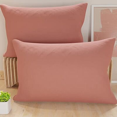 PETTI Artigiani Italiani Para poszewek na poduszki 50 x 70 cm z mikrofibry, poduszka do sypialni, sofa, zestaw 2 poszewek na poduszki, jednolity kolor różowy, 100% wyprodukowano we Włoszech PETTI Artigiani Italiani Para poszewek na poduszki 50 x 70 cm z mikrofibry, poduszka do sypialni, sofa, zestaw 2 poszewek na poduszki, jednolity kolor różowy, 100% wyprodukowano we Włoszech