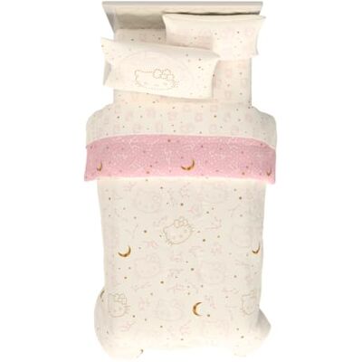 Franco Lux Hello Kitty aksamitna pościel, 5-częściowy, super miękka, przytulna, dwustronna, zestaw pościeli z torbą na ramię, podwójna, (oficjalnie licencjonowany produkt) Franco Lux Hello Kitty aksamitna pościel, 5-częściowy, super miękka, przytulna, dwustronna, zestaw pościeli z torbą na ramię, podwójna, (oficjalnie licencjonowany produkt)