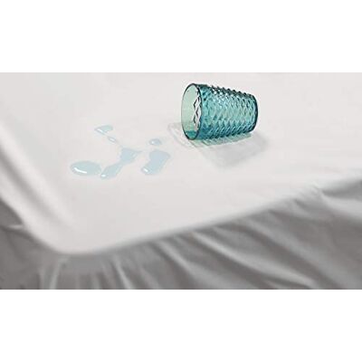 Italian Bed Linen Wodoodporne prześcieradło z mikrofibry, białe, małe podwójne Italian Bed Linen Wodoodporne prześcieradło z mikrofibry, białe, małe podwójne