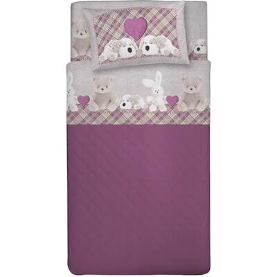 PENSIERI DELICATI Komplet pościeli na 1 łóżko queen size, 100% bawełna, prześcieradło z gumką 120 x 200 cm, z prześcieradłem wierzchnim i 1 poszewką na poduszkę, wyprodukowano we Włoszech, różowy wzór PENSIERI DELICATI Komplet pościeli na 1 łóżko queen size, 100% bawełna, prześcieradło z gumką 120 x 200 cm, z prześcieradłem wierzchnim i 1 poszewką na poduszkę, wyprodukowano we Włoszech, różowy wzór