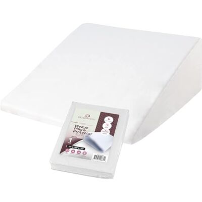 CIRCLESHOME Poszewka na poduszkę klinową 100% bawełna, zapinana na zamek błyskawiczny poszewka na poduszkę ochronna, miękka, hipoalergiczna i oddychająca 60 x 65 x 25 x 25 x 25 cm CIRCLESHOME Poszewka na poduszkę klinową 100% bawełna, zapinana na zamek błyskawiczny poszewka na poduszkę ochronna, miękka, hipoalergiczna i oddychająca 60 x 65 x 25 x 25 x 25 cm