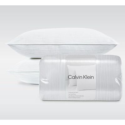 Calvin Wave Print 50.8 cm x 71.1 cm Standard/Queen Size zestaw 2 poduszek na łóżko do spania, biały Calvin Wave Print 50.8 cm x 71.1 cm Standard/Queen Size zestaw 2 poduszek na łóżko do spania, biały