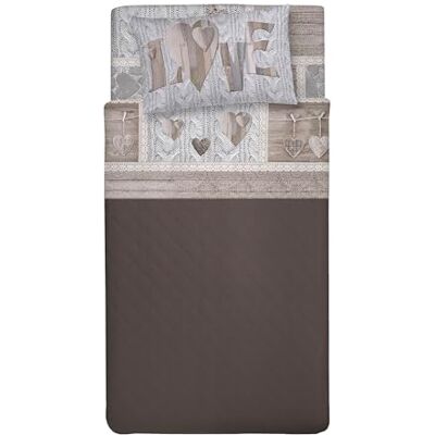 PENSIERI DELICATI Komplet pościeli na 1 łóżko queen size, 100% bawełna, prześcieradło z gumką 120 x 200 cm, z prześcieradłem wierzchnim i 1 poszewką na poduszkę, wyprodukowano we Włoszech wzór Shabby PENSIERI DELICATI Komplet pościeli na 1 łóżko queen size, 100% bawełna, prześcieradło z gumką 120 x 200 cm, z prześcieradłem wierzchnim i 1 poszewką na poduszkę, wyprodukowano we Włoszech wzór Shabby