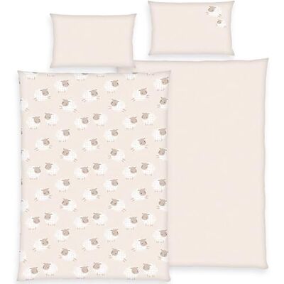 Herding babybest Komplet pościeli flanelowej, owca, poszewka na poduszkę 40 x 60 cm, poszwa na kołdrę 100 x 135 cm, 100% bawełna/flanela, różowy Herding babybest Komplet pościeli flanelowej, owca, poszewka na poduszkę 40 x 60 cm, poszwa na kołdrę 100 x 135 cm, 100% bawełna/flanela, różowy