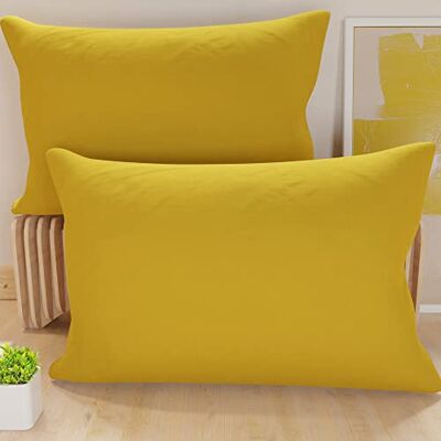 PETTI Artigiani Italiani Para poszewek na poduszki 50 x 70 cm z mikrofibry, poduszka do sypialni, sofa, zestaw 2 poszewek na poduszki, jednolity kolor żółty, 100% wyprodukowano we Włoszech PETTI Artigiani Italiani Para poszewek na poduszki 50 x 70 cm z mikrofibry, poduszka do sypialni, sofa, zestaw 2 poszewek na poduszki, jednolity kolor żółty, 100% wyprodukowano we Włoszech