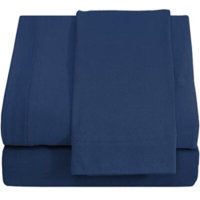 DESTINY CRESCENT BEDDING Komplet pościeli z dżerseju półksiężyca podwójnego, bardzo długi, 100% bawełna, miękka i wygodna pościel, granatowy, rozmiar Twin XL DESTINY CRESCENT BEDDING Komplet pościeli z dżerseju półksiężyca podwójnego, bardzo długi, 100% bawełna, miękka i wygodna pościel, granatowy, rozmiar Twin XL