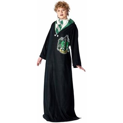 Northwest Wygodny koc narzutowy z rękawami, Slytherin Rules, czarny, 122 x 183 cm Northwest Wygodny koc narzutowy z rękawami, Slytherin Rules, czarny, 122 x 183 cm