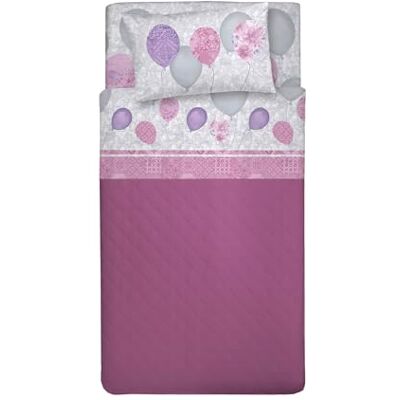 PENSIERI DELICATI Komplet pościeli na 1 łóżko queen size, 100% bawełna, prześcieradło z gumką 120 x 200 cm, z prześcieradłem wierzchnim i 1 poszewką na poduszkę, wyprodukowano we Włoszech, wzór różowy PENSIERI DELICATI Komplet pościeli na 1 łóżko queen size, 100% bawełna, prześcieradło z gumką 120 x 200 cm, z prześcieradłem wierzchnim i 1 poszewką na poduszkę, wyprodukowano we Włoszech, wzór różowy