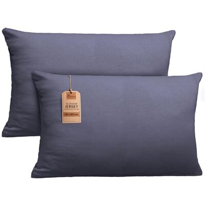NatureMark Zestaw 2 poszewek na poduszki z dżerseju, poszewka na poduszkę do spania bocznego, poduszka pod kark, wiele rozmiarów i kolorów, Oeko-Tex (40 x 60 cm, antracytowy) NatureMark Zestaw 2 poszewek na poduszki z dżerseju, poszewka na poduszkę do spania bocznego, poduszka pod kark, wiele rozmiarów i kolorów, Oeko-Tex (40 x 60 cm, antracytowy)