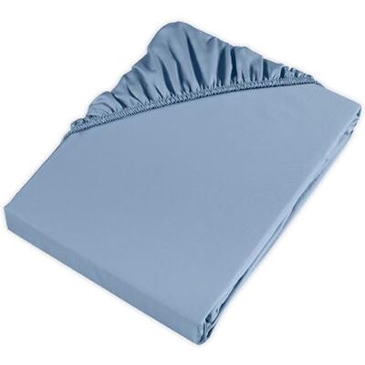 Möve Prześcieradło z gumką 200 x 200 cm ze 100% bawełny, jasnoniebieskie Möve Prześcieradło z gumką 200 x 200 cm ze 100% bawełny, jasnoniebieskie