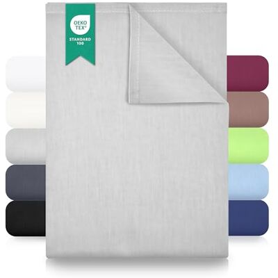 GREEN MARK Textilien płaski prześcieradło – 100% bawełna – bez gumki, delikatne dla skóry, łatwe w pielęgnacji, pranie w wysokiej temperaturze Srebrnoszary 150x250 cm GREEN MARK Textilien płaski prześcieradło – 100% bawełna – bez gumki, delikatne dla skóry, łatwe w pielęgnacji, pranie w wysokiej temperaturze Srebrnoszary 150x250 cm
