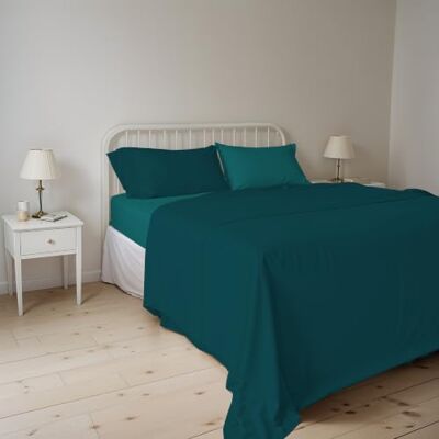 Italian Bed Linen MB HOME ITALY Zestaw pościeli MB Home Supreme, kolor naftowy/butelka, łóżko podwójne Italian Bed Linen MB HOME ITALY Zestaw pościeli MB Home Supreme, kolor naftowy/butelka, łóżko podwójne