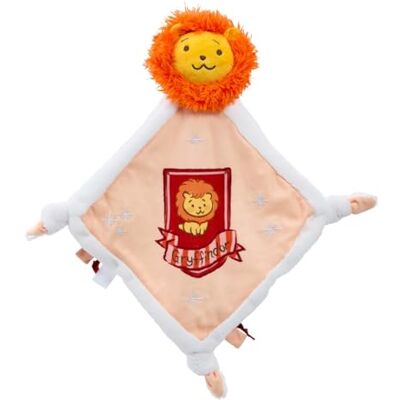 Rainbow Designs Harry Potter Gryffindor komfortowy koc dla noworodków, miękki pluszowy koc z głową lwa i herbem, z wiązanymi narożnikami i etykietami dotykowymi Rainbow Designs Harry Potter Gryffindor komfortowy koc dla noworodków, miękki pluszowy koc z głową lwa i herbem, z wiązanymi narożnikami i etykietami dotykowymi