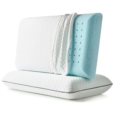 WEEKENDER Gel Memory Foam Pillow Queen Size 2-Pack Medium Plush Feel Neck & Shoulder Support For Back, Side, & Stomach Sleepers Home, Hotel, & Hospital Essentials WEEKENDER Gel Memory Foam Pillow Queen Size 2-Pack Medium Plush Feel Neck & Shoulder Support For Back, Side, & Stomach Sleepers Home, Hotel, & Hospital Essentials