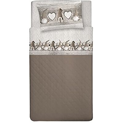 PENSIERI DELICATI DELIKOWANE MYŚLI Pełne Łóżko Pojedyncze, Flanela 100% Bawełna Ciepła i Miękka, Kompletne prześcieradła 1 kwadrat 90 x 200 cm, Zawiera prześcieradło Poniżej, Powyżej i 1 poszewki na poduszki, Made in Italy, Fantasia Gnomy Beżowy PENSIERI DELICATI DELIKOWANE MYŚLI Pełne Łóżko Pojedyncze, Flanela 100% Bawełna Ciepła i Miękka, Kompletne prześcieradła 1 kwadrat 90 x 200 cm, Zawiera prześcieradło Poniżej, Powyżej i 1 poszewki na poduszki, Made in Italy, Fantasia Gnomy Beżowy