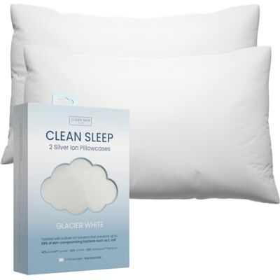 CLEAN SKIN CLUB Srebrna poszewka na poduszkę z jonami zapobiega rozwojowi bakterii i zwalcza zapachy, dla hipoalergicznej, wyraźniejszej skóry i świeższego snu (1, biała) CLEAN SKIN CLUB Srebrna poszewka na poduszkę z jonami zapobiega rozwojowi bakterii i zwalcza zapachy, dla hipoalergicznej, wyraźniejszej skóry i świeższego snu (1, biała)
