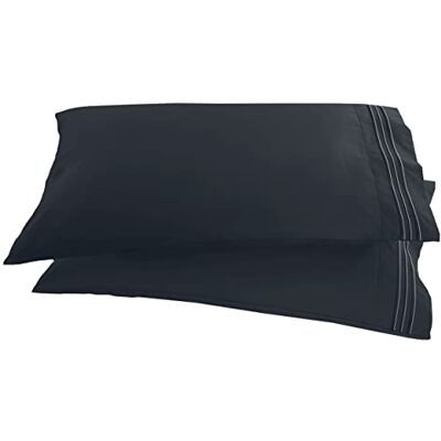 Elegant Comfort 1500 wątków haftowana egipska jakość luksusowa jedwabista miękka hipoalergiczna odporna na zmarszczki i blaknięcie 2-częściowa poszewka na poduszkę Elegant Comfort 1500 wątków haftowana egipska jakość luksusowa jedwabista miękka hipoalergiczna odporna na zmarszczki i blaknięcie 2-częściowa poszewka na poduszkę