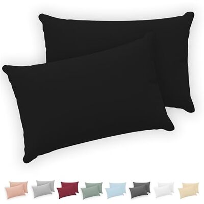 Twinzen Poszewka na poduszkę ® 40x70 (zestaw 2 szt.) 100% bawełna Jersey 150 GSM Czarna Poszewka na poduszkę 40x70 Poszewka na poduszkę z zamkiem błyskawicznym Certyfikat Oeko-Tex Twinzen Poszewka na poduszkę ® 40x70 (zestaw 2 szt.) 100% bawełna Jersey 150 GSM Czarna Poszewka na poduszkę 40x70 Poszewka na poduszkę z zamkiem błyskawicznym Certyfikat Oeko-Tex