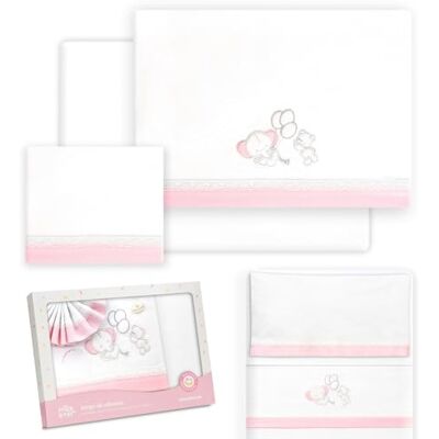 Interbaby Bawełniane prześcieradła dziecięce do mini łóżeczka Balony z niedźwiedziem słoniami- Zestaw 3 szt. Prześcieradło + blat + poszewka na poduszkę Interbaby Bawełniane prześcieradła dziecięce do mini łóżeczka Balony z niedźwiedziem słoniami- Zestaw 3 szt. Prześcieradło + blat + poszewka na poduszkę