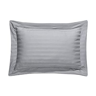 Sleepdown Hotel Quality Oxford poszewki na poduszki 100% bawełna satyna paski 2 sztuki luksusowe poszewki na poduszki super miękkie szare (60 cm x 85 cm) Sleepdown Hotel Quality Oxford poszewki na poduszki 100% bawełna satyna paski 2 sztuki luksusowe poszewki na poduszki super miękkie szare (60 cm x 85 cm)
