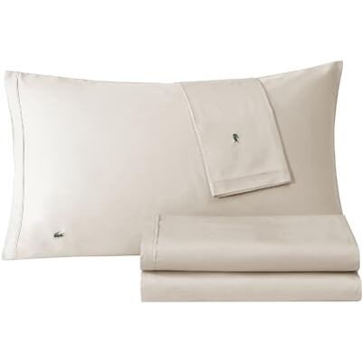 Lacoste 100% bawełna, perkal, 4-częściowy zestaw prześcieradeł – fajne, wyraźne, matowe i trwałe, certyfikat Öko-Tex, solidny, pumeks, pełny Lacoste 100% bawełna, perkal, 4-częściowy zestaw prześcieradeł – fajne, wyraźne, matowe i trwałe, certyfikat Öko-Tex, solidny, pumeks, pełny
