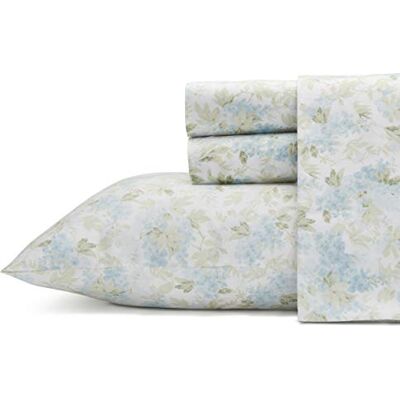 Laura Ashley Komplet pościeli w rozmiarze King, miękka bawełna satynowa, gładka, elegancka i oddychająca dekoracja do domu (kolor Rena Teal) Laura Ashley Komplet pościeli w rozmiarze King, miękka bawełna satynowa, gładka, elegancka i oddychająca dekoracja do domu (kolor Rena Teal)