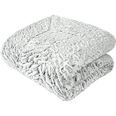 Sleepdown Luksusowy odcień sztucznego futra, szary, węgiel drzewny, narzuta na sofę, super miękka, ciepła, przytulna, narzuta na łóżko, narzuta 150 cm x 200 cm Sleepdown Luksusowy odcień sztucznego futra, szary, węgiel drzewny, narzuta na sofę, super miękka, ciepła, przytulna, narzuta na łóżko, narzuta 150 cm x 200 cm