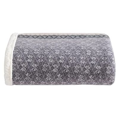 Bauer Fair Isle Ciemny koc stalowy, 127 x 178 cm Bauer Fair Isle Ciemny koc stalowy, 127 x 178 cm