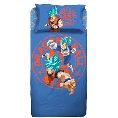 hermet Zestaw pościeli Dragon Ball, 100% bawełna, komplet pościeli 1-osobowej, prześcieradło wierzchnie + prześcieradło z gumką + poszewka na poduszkę, pościel do pokoju dziecięcego, oficjalny produkt hermet Zestaw pościeli Dragon Ball, 100% bawełna, komplet pościeli 1-osobowej, prześcieradło wierzchnie + prześcieradło z gumką + poszewka na poduszkę, pościel do pokoju dziecięcego, oficjalny produkt