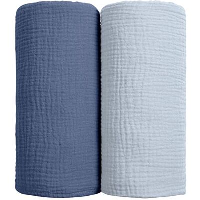 lulumoon Koce do pieluchy dla niemowląt Bawełniany koc do owijania Miękki kocyk recepcyjny dla niemowląt Neutralny 2 Pack (granatowy) lulumoon Koce do pieluchy dla niemowląt Bawełniany koc do owijania Miękki kocyk recepcyjny dla niemowląt Neutralny 2 Pack (granatowy)
