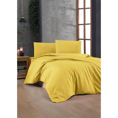 Nuit Des Rêves Premium Ranforce Double Quilt Cover Set (200 x 200 cm), kolor ciemnożółty, 100% bawełna, 117 gr/m², w zestawie 2 poszewki na poduszki (80 x 80 cm), miękkie i trwałe łóżko Nuit Des Rêves Premium Ranforce Double Quilt Cover Set (200 x 200 cm), kolor ciemnożółty, 100% bawełna, 117 gr/m², w zestawie 2 poszewki na poduszki (80 x 80 cm), miękkie i trwałe łóżko
