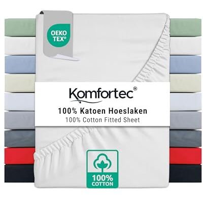 Komfortec Jersey Pościel - 90x200 - Bawełna - Biały Komfortec Jersey Pościel - 90x200 - Bawełna - Biały