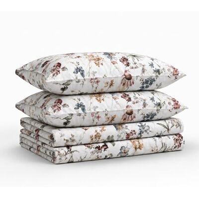Tribeca Living Twin XL Bed Sheet Set, 300 Thread Count Soft Cotton Sateen, Floral Print with Extra Deep Pockets, 3-Piece Bedding Set, Amalfi Deep Red/Multicolor Tribeca Living Twin XL Bed Sheet Set, 300 Thread Count Soft Cotton Sateen, Floral Print with Extra Deep Pockets, 3-Piece Bedding Set, Amalfi Deep Red/Multicolor