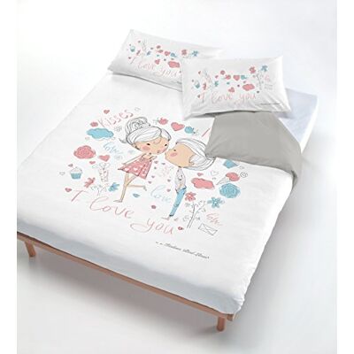 Italian Bed Linen Digital CP – Dig 1P poszwa na kołdrę, 100% bawełna 734 KISSES I LOVE YOU (Kocham Cię) (150 x 200 cm + 52 x 82 cm) różowa Italian Bed Linen Digital CP – Dig 1P poszwa na kołdrę, 100% bawełna 734 KISSES I LOVE YOU (Kocham Cię) (150 x 200 cm + 52 x 82 cm) różowa