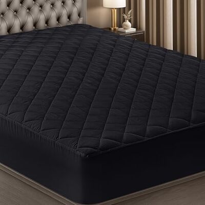 Utopia Bedding Pikowana dopasowana podkładka na materac (Queen, Black) elastyczny dopasowany ochraniacz na materac pokrowiec na materac rozciąga się do 40 cm głębokości można prać w pralce Utopia Bedding Pikowana dopasowana podkładka na materac (Queen, Black) elastyczny dopasowany ochraniacz na materac pokrowiec na materac rozciąga się do 40 cm głębokości można prać w pralce
