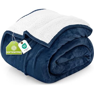 Utopia Bedding Koc typu sherpa w rozmiarze podwójnym, miękki, pluszowy, polarowy, dwustronny, na łóżko, sofę, kanapę, kemping i podróż Utopia Bedding Koc typu sherpa w rozmiarze podwójnym, miękki, pluszowy, polarowy, dwustronny, na łóżko, sofę, kanapę, kemping i podróż