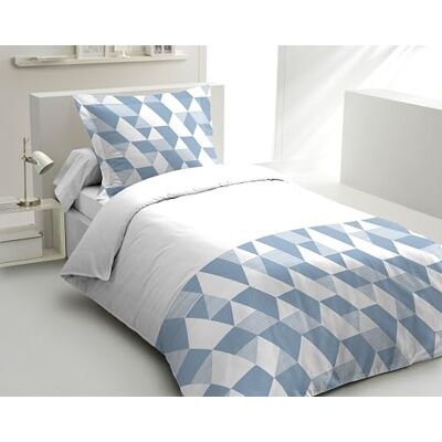 HOME LINGE PASSION Komplet pościeli 140 x 200 cm, 2 sztuki, perkal z miękkiej bawełny, poszewka + poszewka na poduszkę niebieski model La Gitane HOME LINGE PASSION Komplet pościeli 140 x 200 cm, 2 sztuki, perkal z miękkiej bawełny, poszewka + poszewka na poduszkę niebieski model La Gitane
