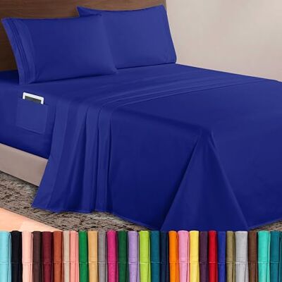 Elegant Comfort Luksusowy 4-częściowy zestaw pościeli z mikrofibry o jakości premium 1500, głębokość 45-61 cm, bardzo głębokie prześcieradła kieszonkowe, ultramiękkie, 4 szt., głębokie prześcieradła Elegant Comfort Luksusowy 4-częściowy zestaw pościeli z mikrofibry o jakości premium 1500, głębokość 45-61 cm, bardzo głębokie prześcieradła kieszonkowe, ultramiękkie, 4 szt., głębokie prześcieradła