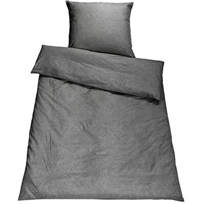SETEX Chambray pościel, 1 poszwa na kołdrę i 2 poszewki na poduszki z 90% bawełny, 220 x 200 cm, ciemnoszary, 1820 200220 900 453 (SE0) SETEX Chambray pościel, 1 poszwa na kołdrę i 2 poszewki na poduszki z 90% bawełny, 220 x 200 cm, ciemnoszary, 1820 200220 900 453 (SE0)