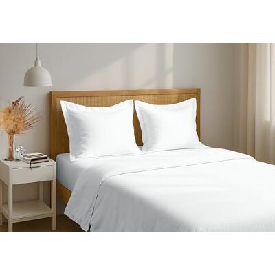 HOME LINGE PASSION Płaskie prześcieradło ze 100% bawełny perkalowej 180 x 290 cm białe – oddychające prześcieradło, miękkie i wytrzymałe – HOME LINGE PASSION Płaskie prześcieradło ze 100% bawełny perkalowej 180 x 290 cm białe – oddychające prześcieradło, miękkie i wytrzymałe –