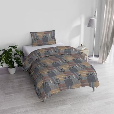Italian Bed Linen ATHENA poszewka na kołdrę z nadrukiem i poszewkami na poduszki, ADANA SZARY, pojedynczy Italian Bed Linen ATHENA poszewka na kołdrę z nadrukiem i poszewkami na poduszki, ADANA SZARY, pojedynczy