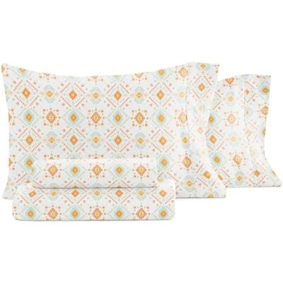 Linen Market 4-częściowy zestaw pościeli na łóżko queen (Aztec Coral) – śpij lepiej niż kiedykolwiek dzięki tym ultramiękkim i chłodzącym prześcieradłom na łóżko typu queen size głęboka kieszeń Linen Market 4-częściowy zestaw pościeli na łóżko queen (Aztec Coral) – śpij lepiej niż kiedykolwiek dzięki tym ultramiękkim i chłodzącym prześcieradłom na łóżko typu queen size głęboka kieszeń