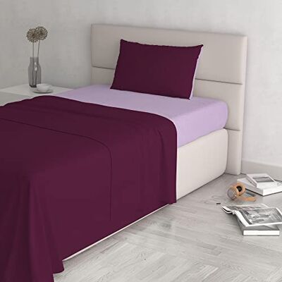 Italian Bed Linen Komplet pościeli, 100% bawełna, kolor śliwkowy/liliowy, podwójne łóżko Italian Bed Linen Komplet pościeli, 100% bawełna, kolor śliwkowy/liliowy, podwójne łóżko