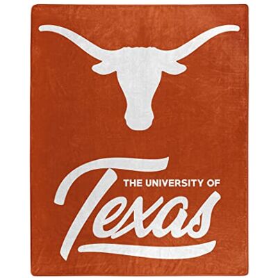 Northwest NCAA Texas Longhorns Raschel narzuta koc, 127 cm x 152 cm, podpis Northwest NCAA Texas Longhorns Raschel narzuta koc, 127 cm x 152 cm, podpis