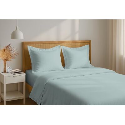 HOME LINGE PASSION Prześcieradło płaskie w 100% z bawełny perkalowej 240 x 300 cm Wodna zieleń oddychające prześcieradło, miękkie i wytrzymałe HOME LINGE PASSION Prześcieradło płaskie w 100% z bawełny perkalowej 240 x 300 cm Wodna zieleń oddychające prześcieradło, miękkie i wytrzymałe