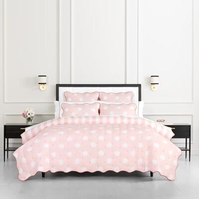 kate spade new york Eclipse 3-częściowy zestaw pościeli w paski, 100% bawełna, dwustronna, ciepła pościel na cały rok, można prać w pralce, różowa kate spade new york Eclipse 3-częściowy zestaw pościeli w paski, 100% bawełna, dwustronna, ciepła pościel na cały rok, można prać w pralce, różowa