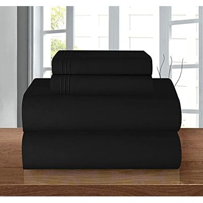 Elegant Comfort Komplet pościeli, głęboka kieszeń do 40 cm, mikrofibra, czarna, podwójna/podwójna XL Elegant Comfort Komplet pościeli, głęboka kieszeń do 40 cm, mikrofibra, czarna, podwójna/podwójna XL