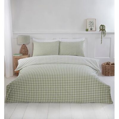 Rapport home Komplet poszewek na kołdrę w kratkę Gingham Double Green Rapport home Komplet poszewek na kołdrę w kratkę Gingham Double Green