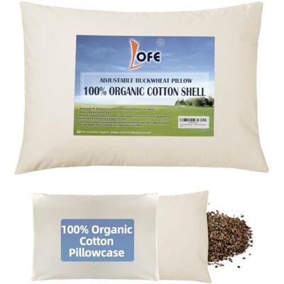 LOFE Organiczna poduszka z gryki do spania – regulowana wysokość, oddychająca dla chłodnego snu, wsparcie szyjne dla osób śpiących na plecach i boku, 36 x 51 cm (łuski gryki tartańskiej) LOFE Organiczna poduszka z gryki do spania – regulowana wysokość, oddychająca dla chłodnego snu, wsparcie szyjne dla osób śpiących na plecach i boku, 36 x 51 cm (łuski gryki tartańskiej)