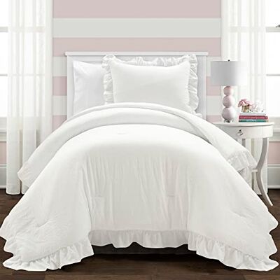 Lush Decor Reyna kołdra 2-częściowy zestaw, czysta biel, podwójny, XL Lush Decor Reyna kołdra 2-częściowy zestaw, czysta biel, podwójny, XL